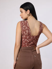 Leopard Print Bodysuit Top