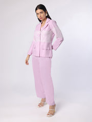 Lilac Lace Patch Blazer Trouser Set