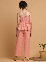 Orange Checkered Strappy Top With Pyjama