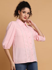 Pink Shirt With Loop Detail
