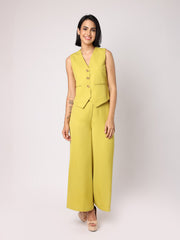 Lime Green Waist Coat With Trousers