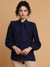Blue tie-knot shirt