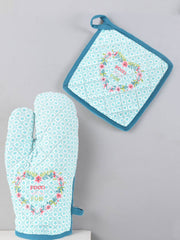 Food With Fun Embroidered Oven Mitt & Potholder