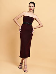 Party Dress With Mesh Crop Top