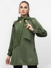 Green Tie Knot Long Tunic