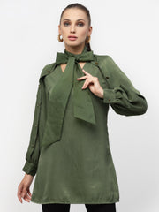 Green Tie Knot Long Tunic