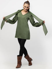 Green Tie Knot Long Tunic