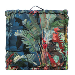 Savana Leaves Printed Matlas Floor Cushion
