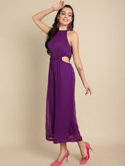 Purple Elegant Solid Jumpsuit