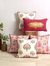 Set Of 5 Mughal Printed Cushion Cover Set