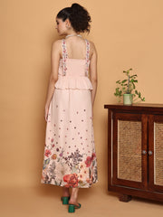 Floral Border Print Midi Dress