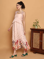 Floral Border Print Midi Dress
