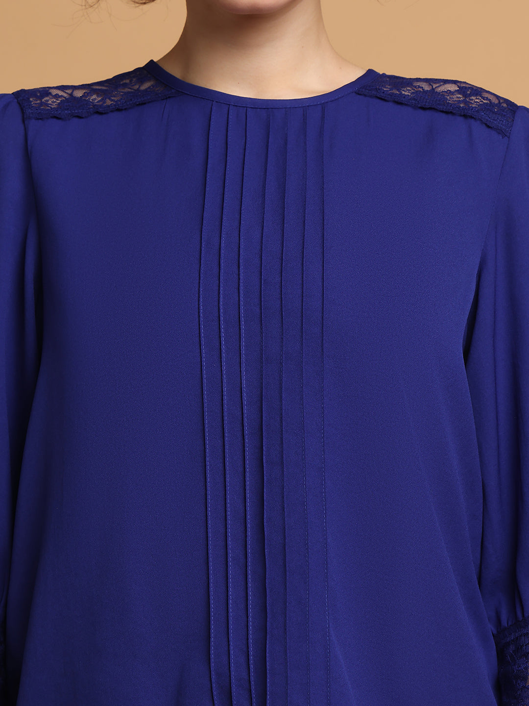 Blue lace detail Top