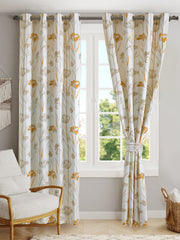 Daisy Beige Cotton Long Door Curtain