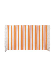 Dyed Woven Orange Striped Rug