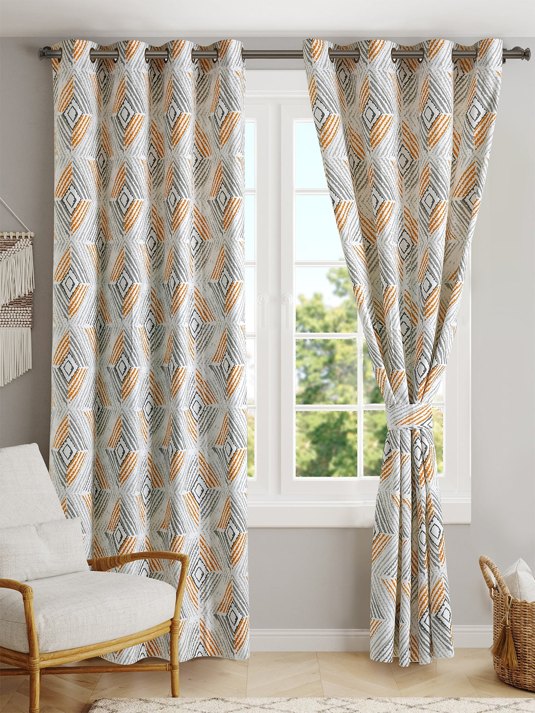Kara Yellow Cotton Long Door Curtain
