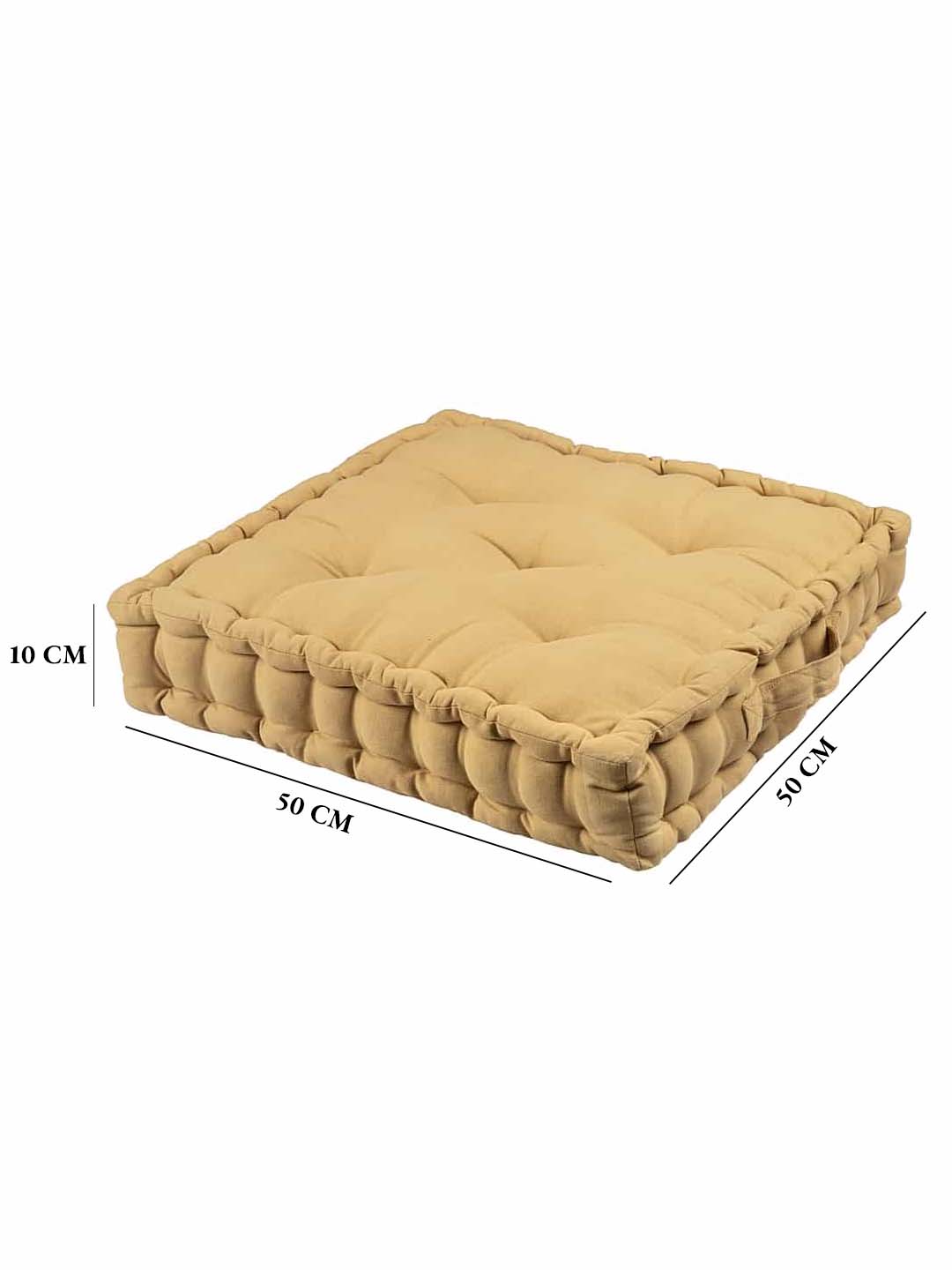 Set of 2 Mustard & Taupe Matlas Floor Cushion