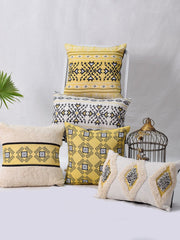 Set of 5 Jaisalmer Square 40X40CM & Rectangle 30X50CM Cotton Cushion Covers