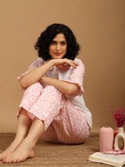 Pink Flora Geo Print Nightwear