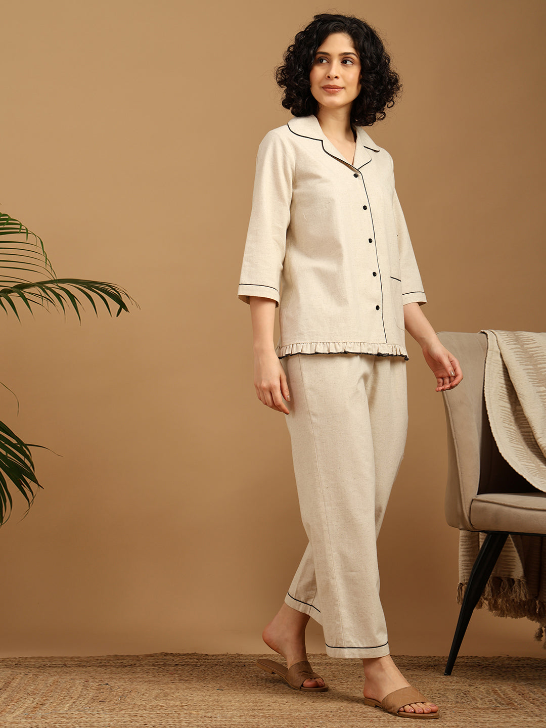 Beige Classic Nightwear