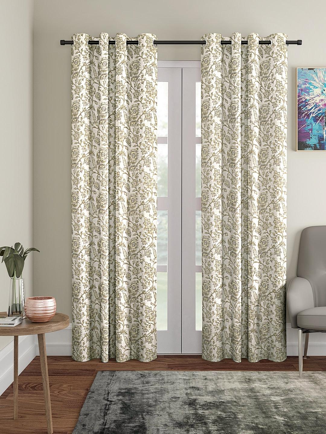 Set of 2 Long Door Baroque Curtain