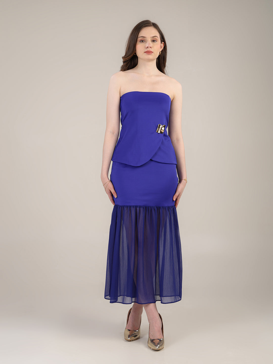 Dazzling blue Skirt Set