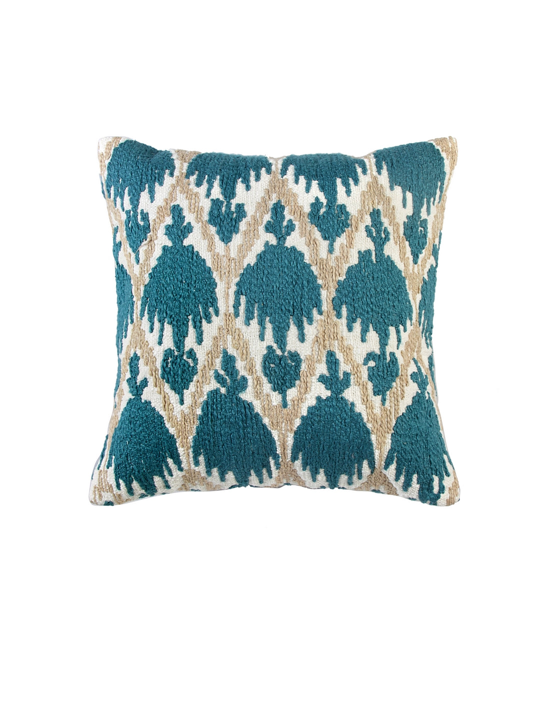 Ikat Embroidered Cushion Cover