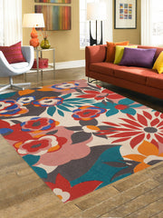 Floral Printed "4x5.5 ft." Cotton Carpet