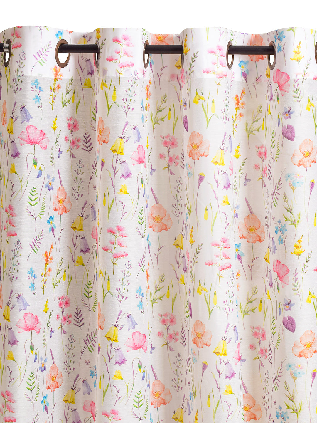 Set Of 2 Floral Garden Digitally Printed 7Ft. Curtain Sheer