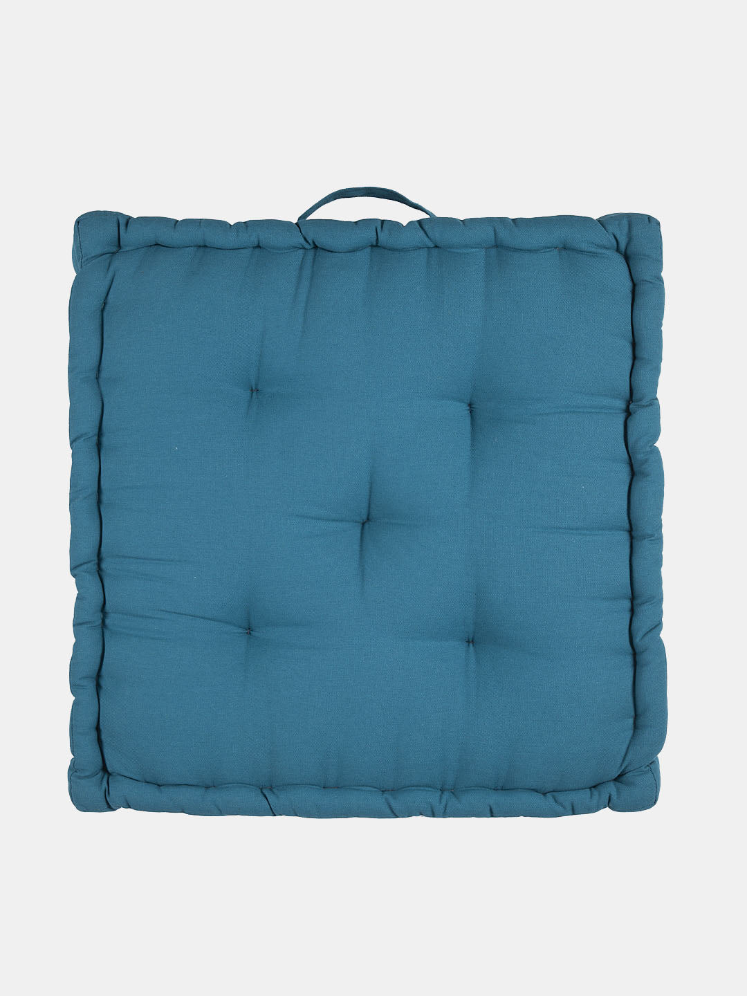 Set of 2 Peacock Blue & Light Grey Matlas Floor Cushion