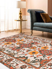 Jaisalmer Multicoloured Printed Cotton 4'x5.5' Carpet