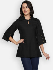 Eyelet Black Tunic