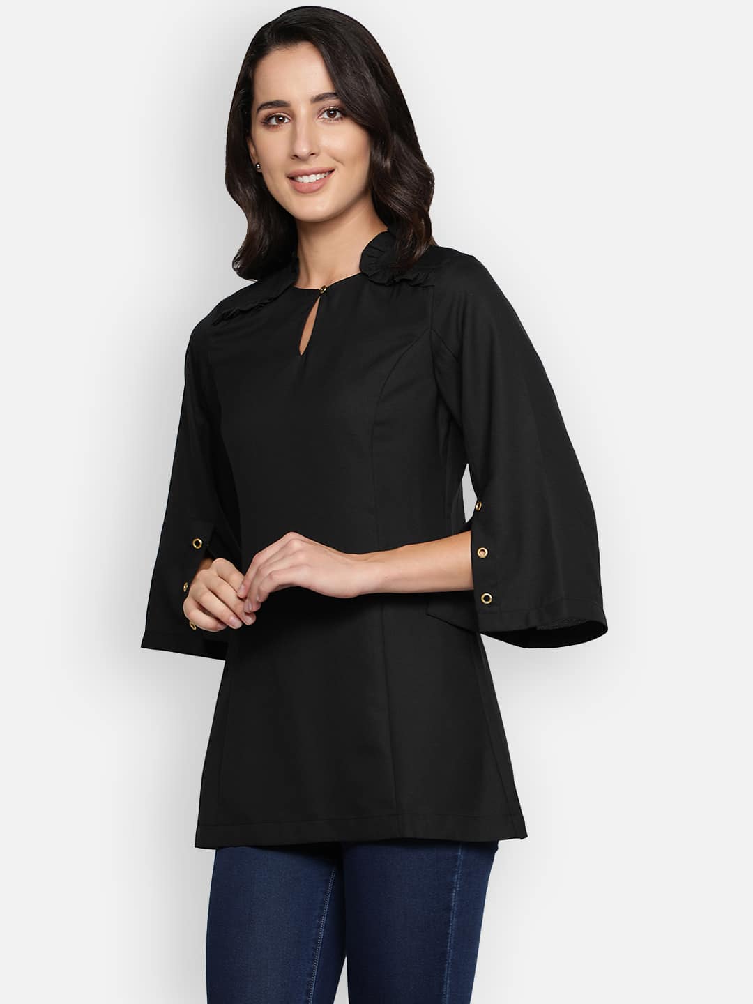 Eyelet Black Tunic