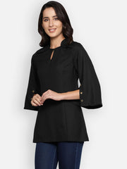 Eyelet Black Tunic