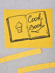 Cookbook Grey Cotton Printed Apron