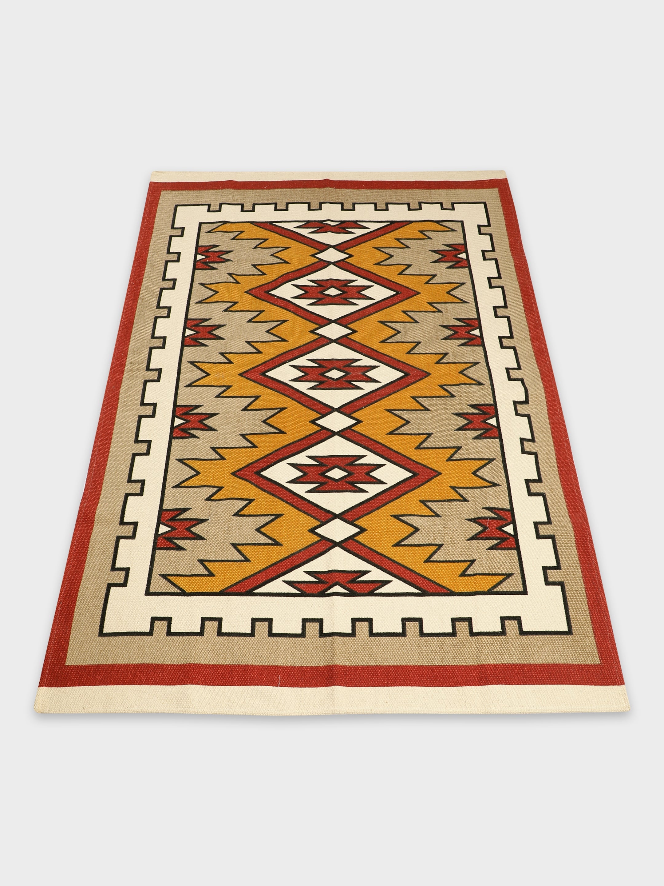 Kilim Printed "4x5.5" ft. Cotton Carpet