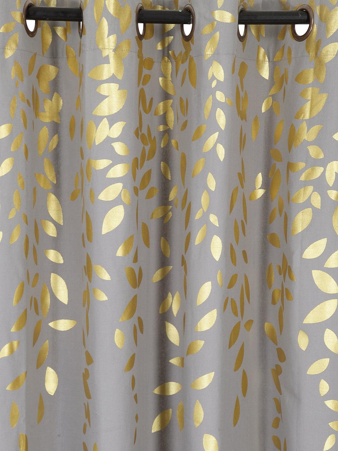 Set of 2 Long Door Gold Leaf Curtain