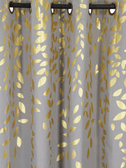 Set of 2 Long Door Gold Leaf Curtain