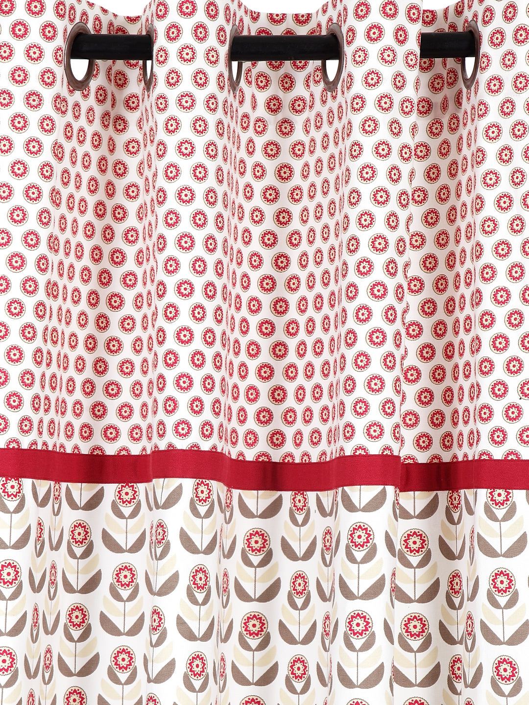Set of 2 Long Door Ditsy Curtain