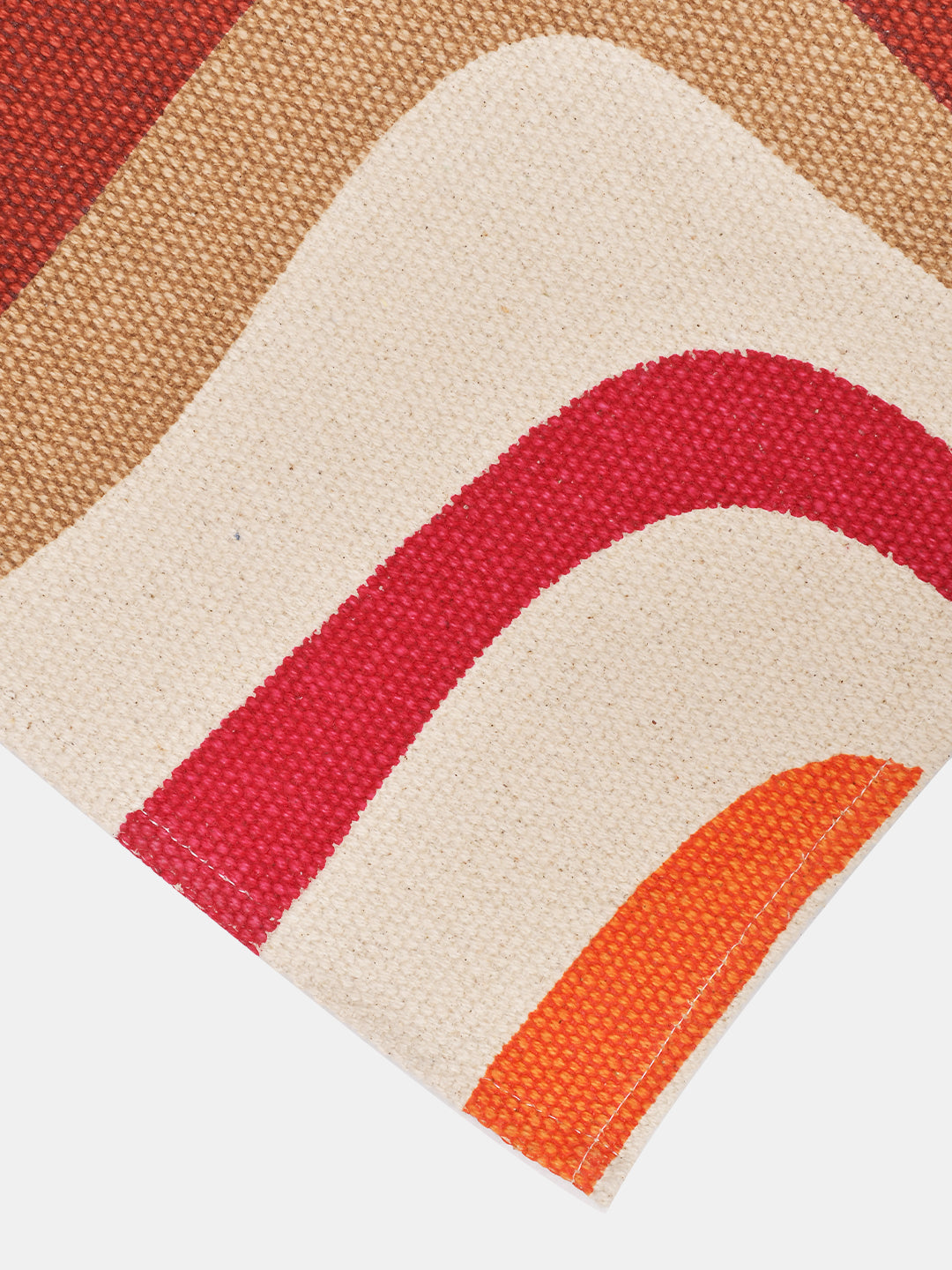 Hurly-Burly Rusty Red 4'x5.5' Printed Cotton Carpet