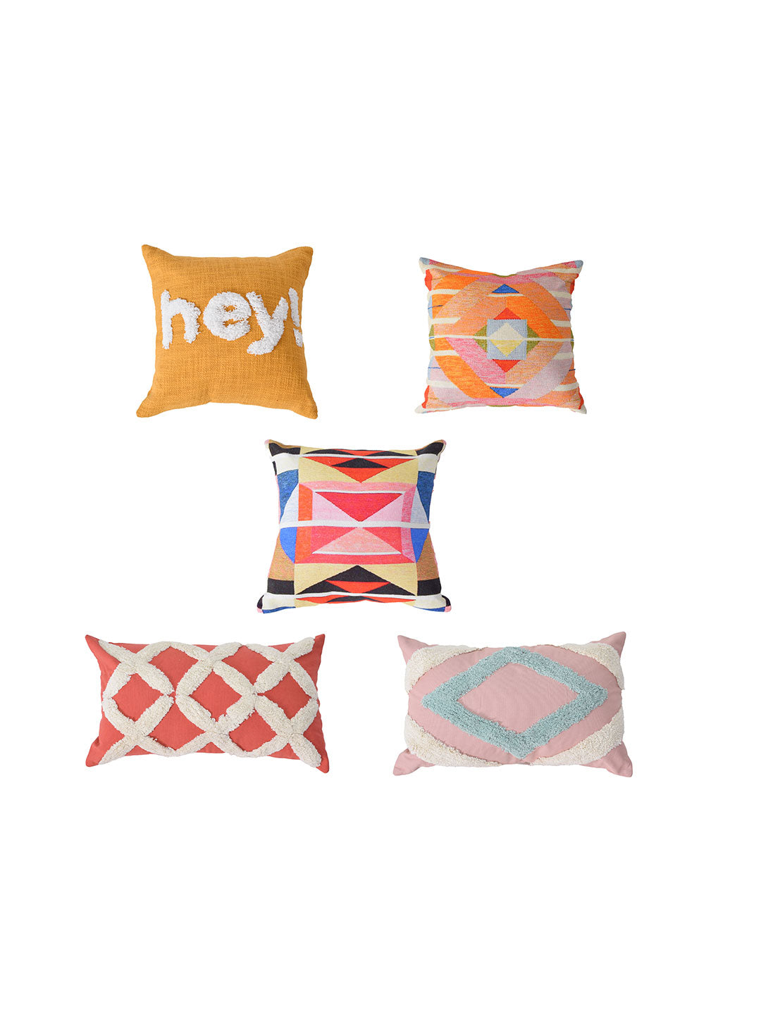 Set of 5 Singapore Square 40X40CM & Rectangle 30X50CM Cotton Cushion Covers