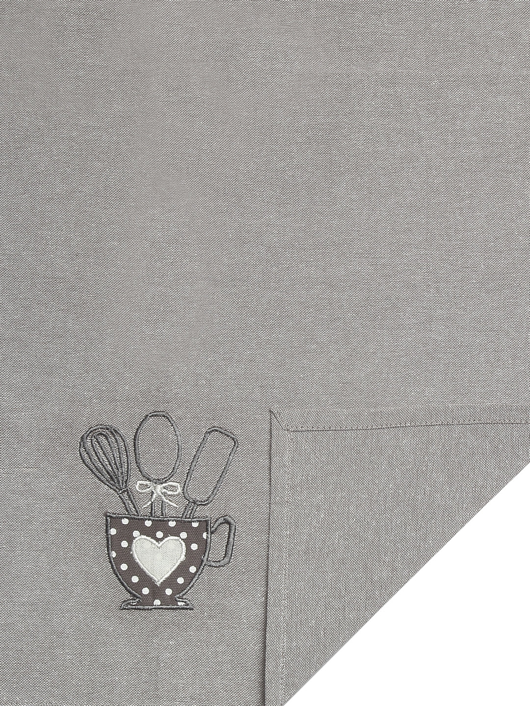 Set Of 3 Chambray Embroidered & Printed Kitchen Towel