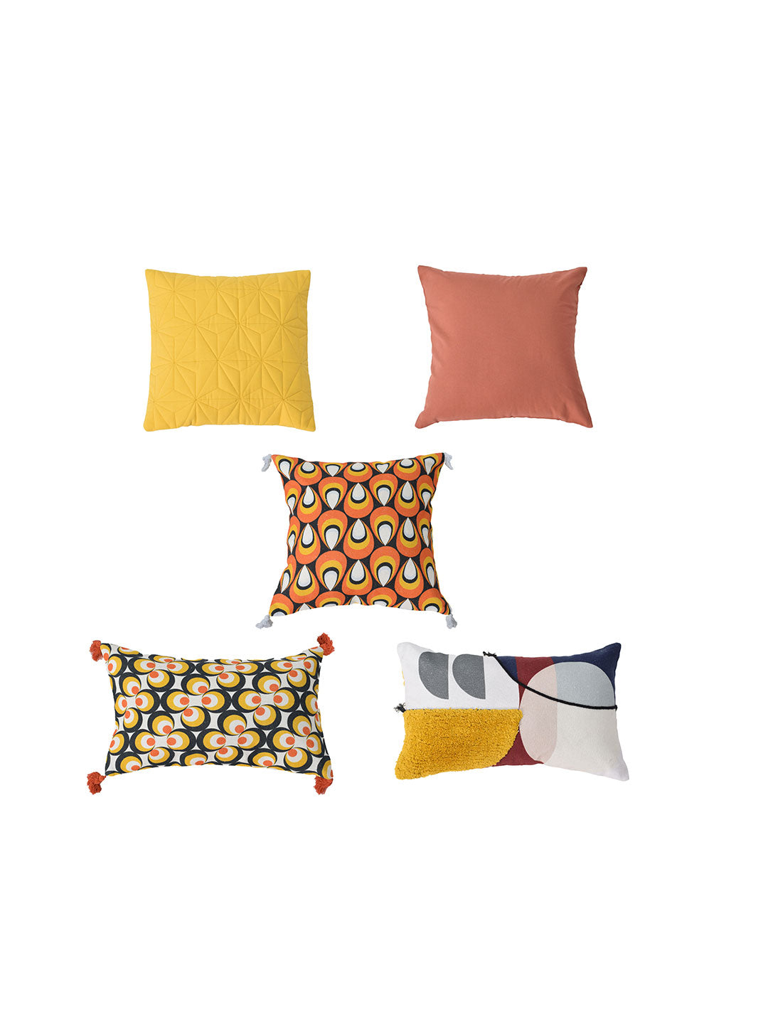 Set of 5 Chicago Square 40X40CM & Rectangle 30X50CM Cotton Cushion Covers