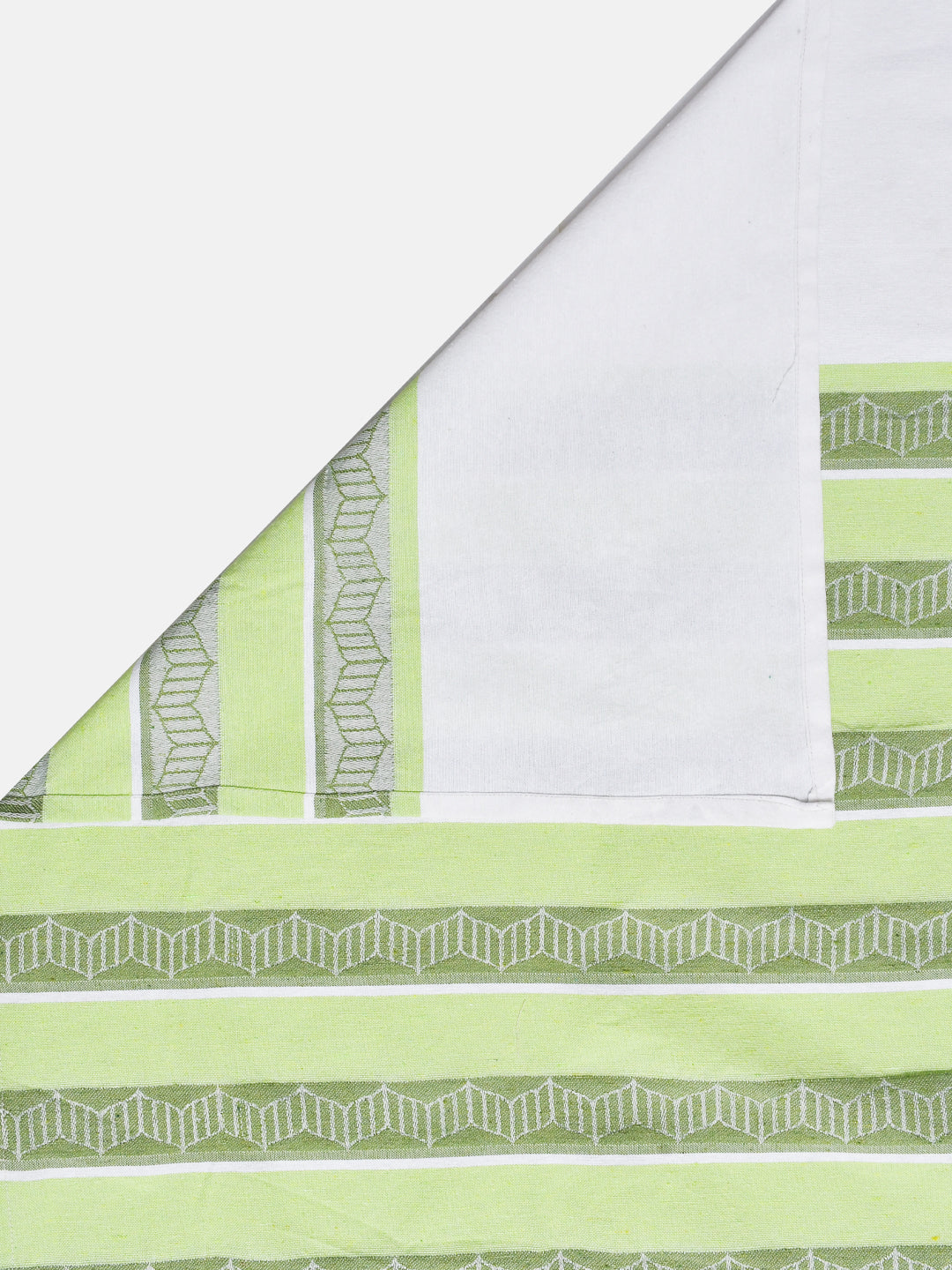 Jade Garden Jacquard Green Cotton Double Bedsheet with Pillows