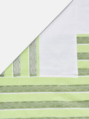 Jade Garden Jacquard Green Cotton Double Bedsheet with Pillows