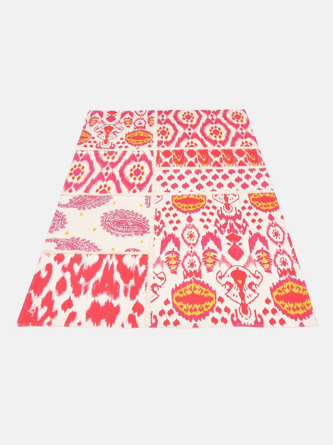 Garden of Ikat Pink Coloured 4'x5.5' Cotton Printed Carpet