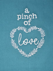 Pinch of Love Teal Cotton Printed Apron
