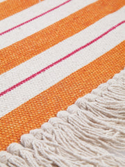 Dyed Woven Orange Striped Rug