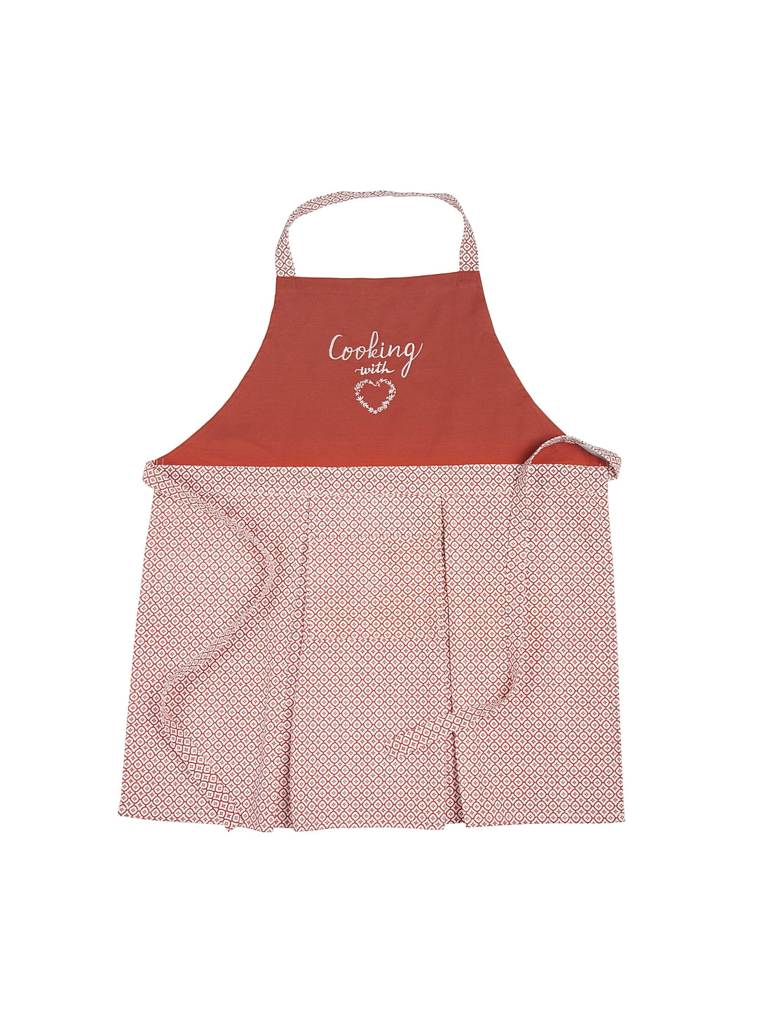 Set of 2 Red Printed & Embroidered Aprons