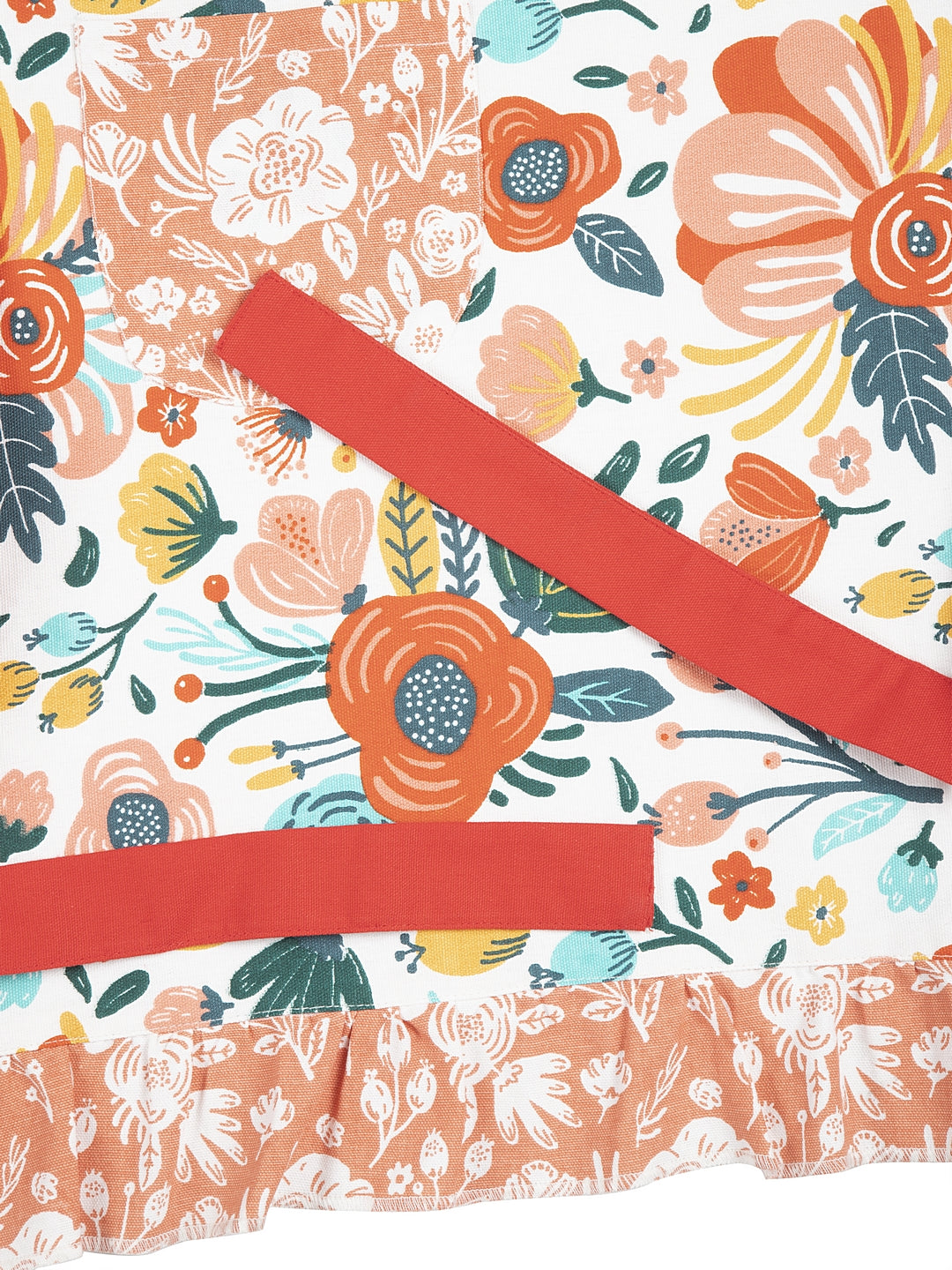 Set of 2 Red Printed & Embroidered Aprons